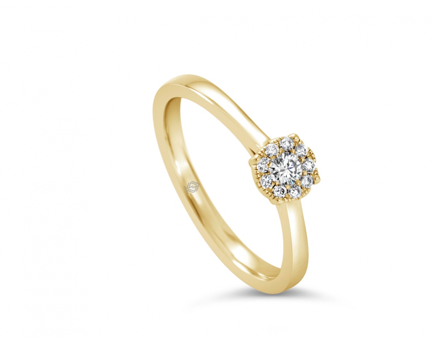 18k white gold cathedral illusion set engagement ring Photos & images