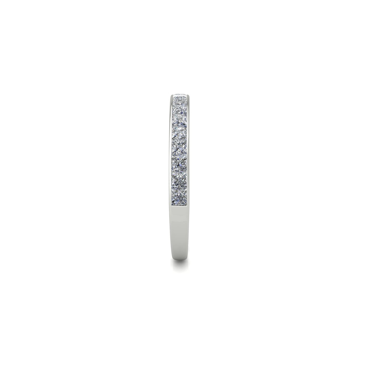 18k white gold  princess shape diamond channel set half eternity ring