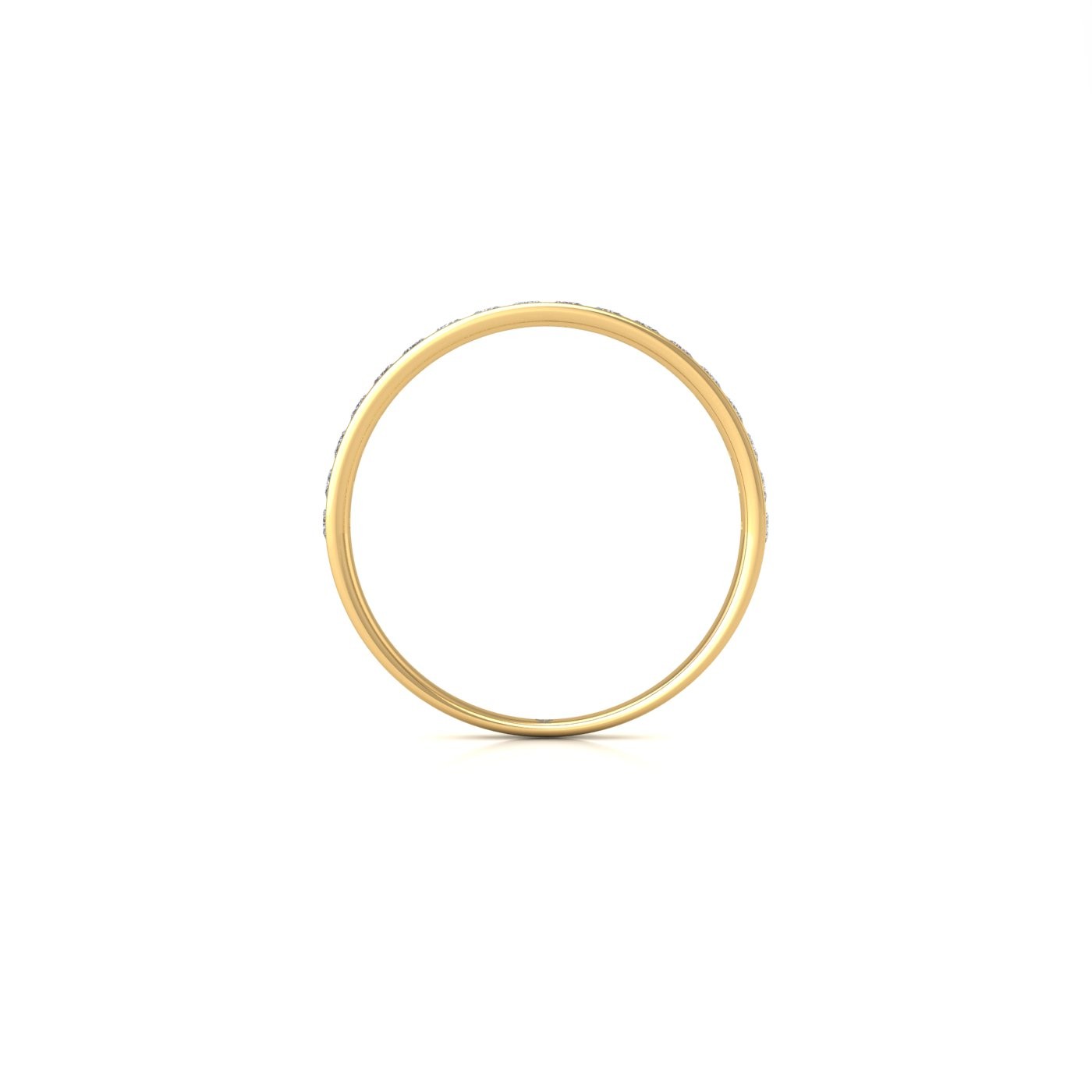 18k yellow gold  princess shape diamond channel set half eternity ring