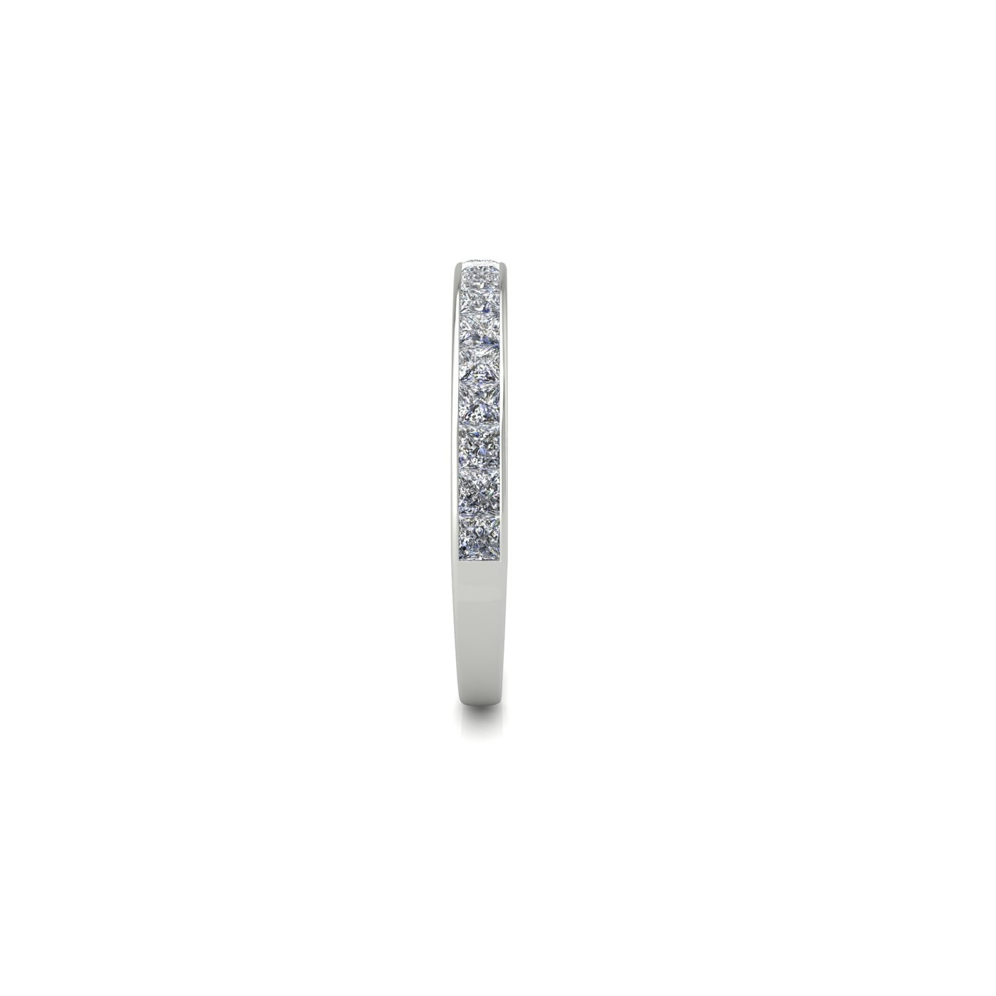 18k white gold  princess shape diamond channel set half eternity ring