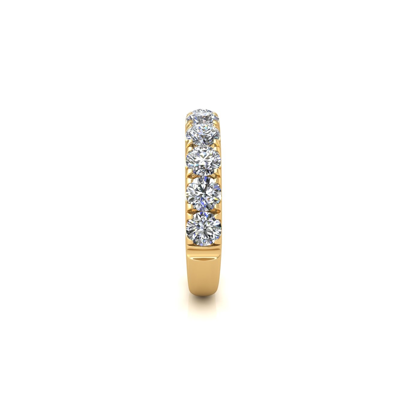 18k yellow gold  round shape diamond pavÉ set half eternity ring