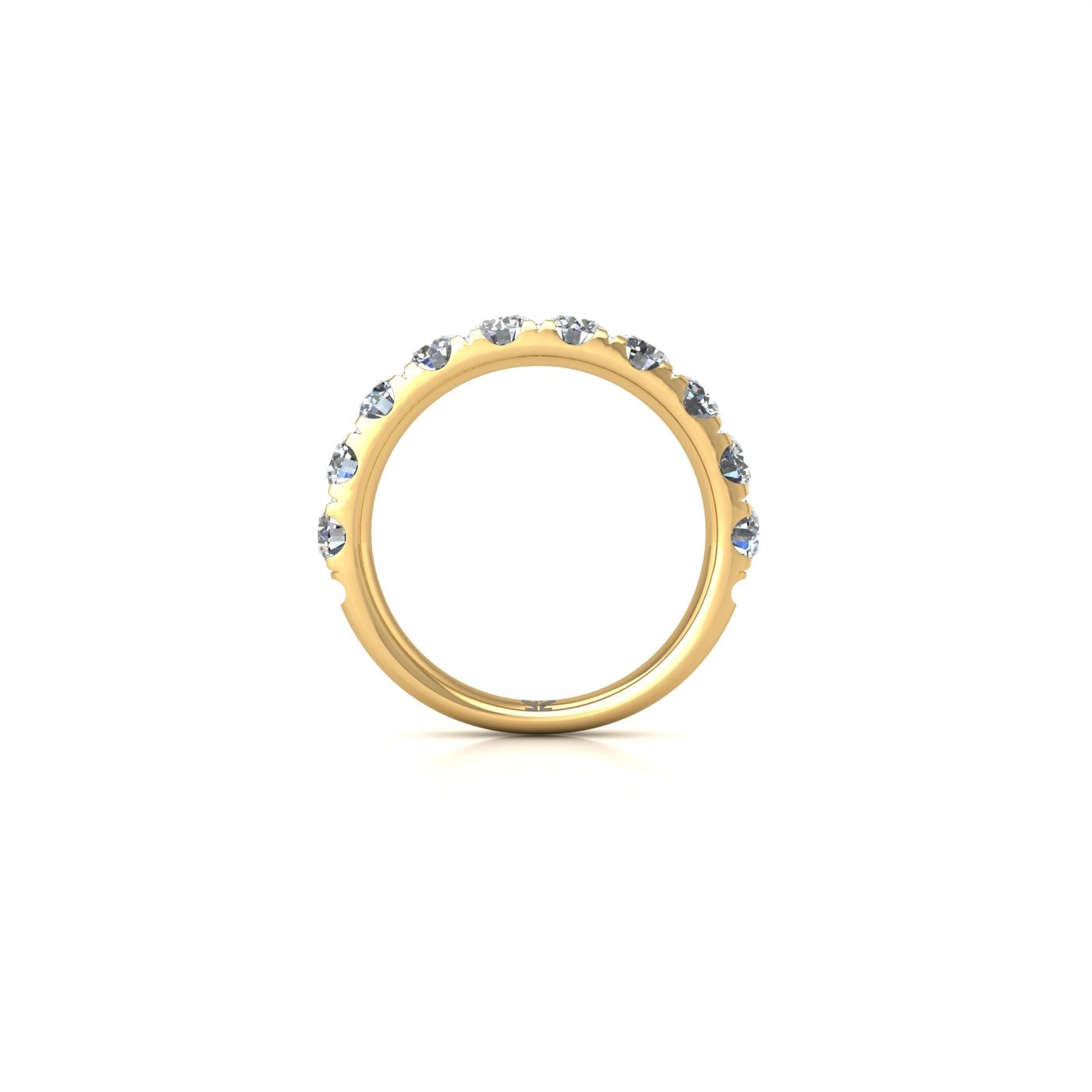 18k yellow gold  round shape diamond pavÉ set half eternity ring
