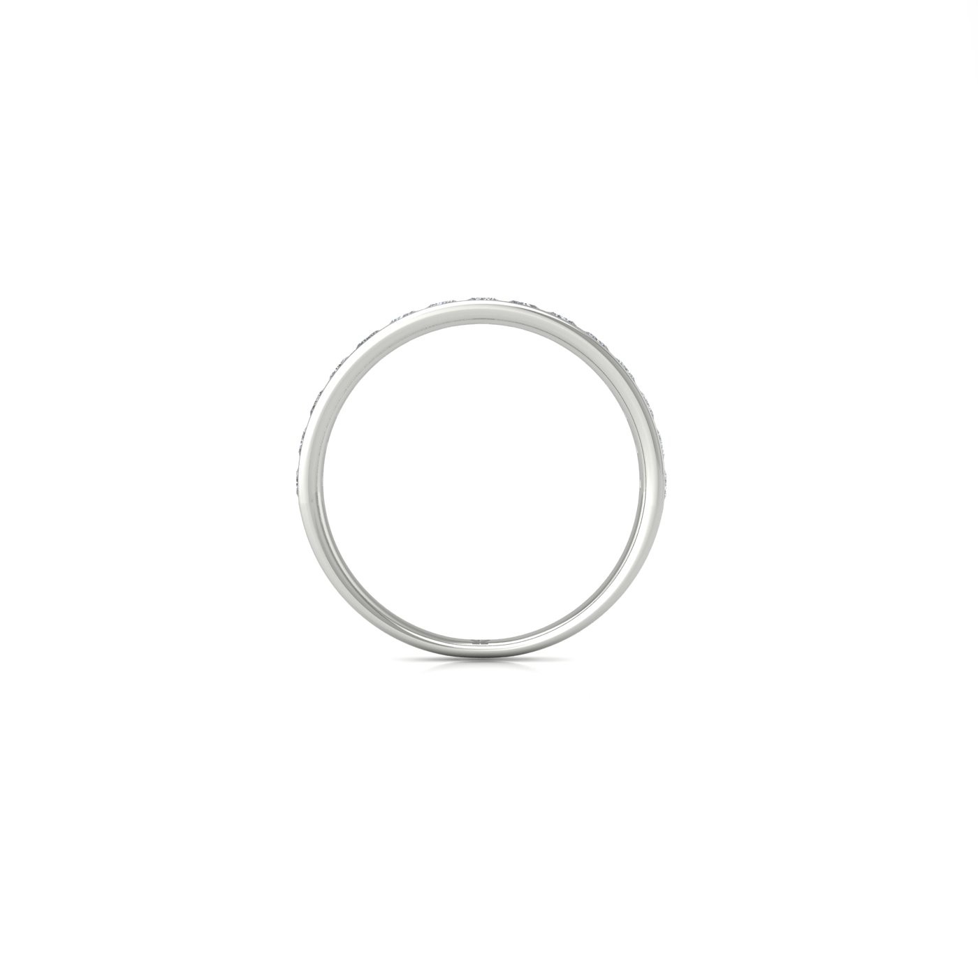 18k white gold  princess shape diamond channel set half eternity ring