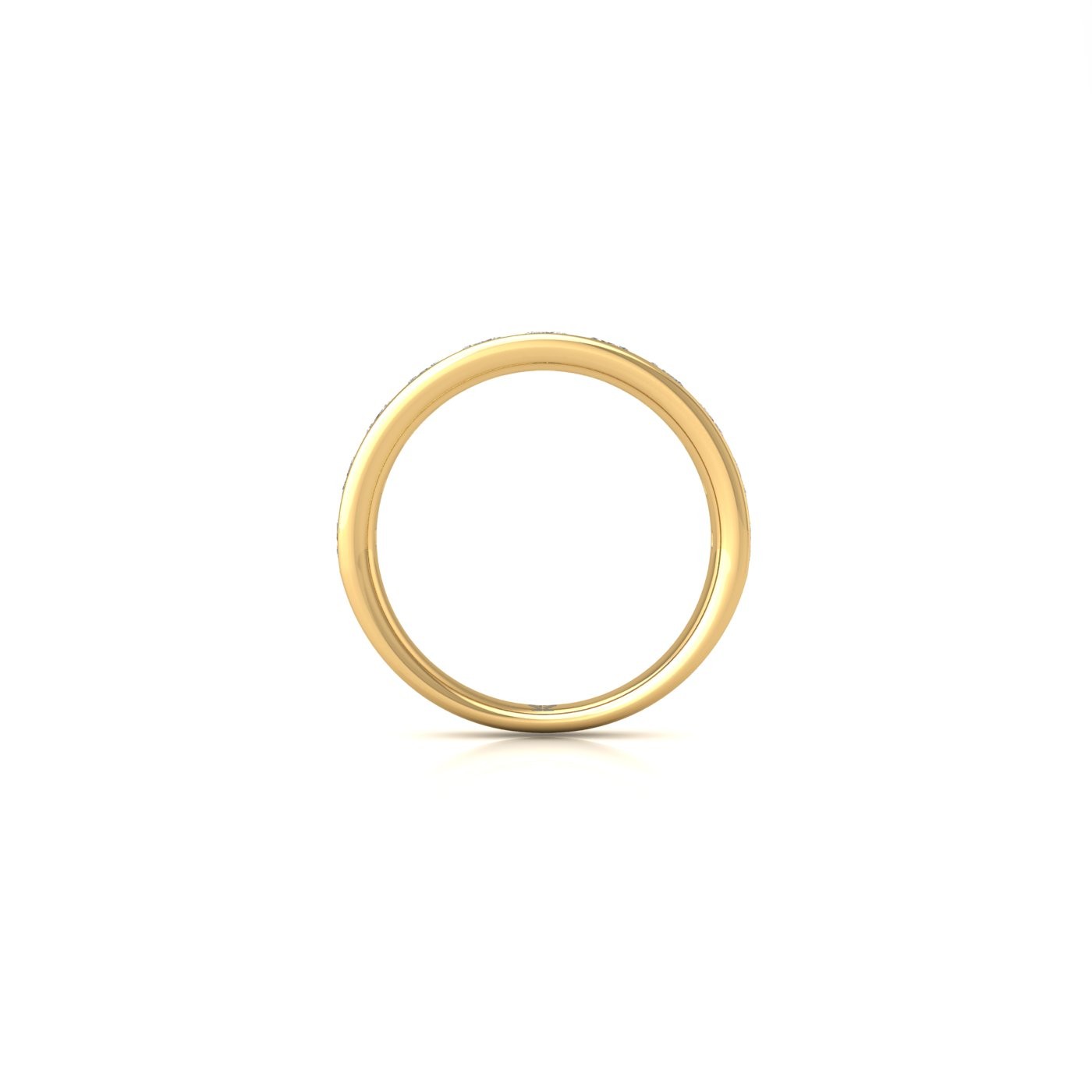 18k yellow gold  princess shape diamond channel set half eternity ring