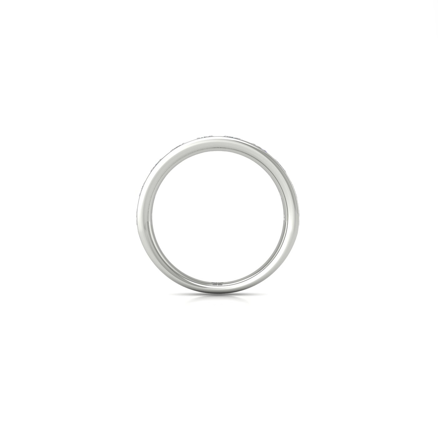 18k white gold  princess shape diamond channel set half eternity ring