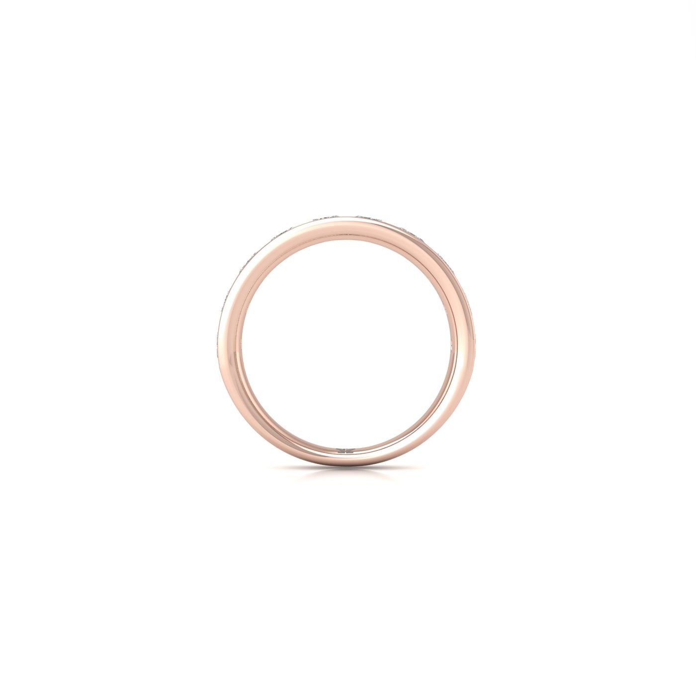 18k rose gold  princess shape diamond channel set half eternity ring