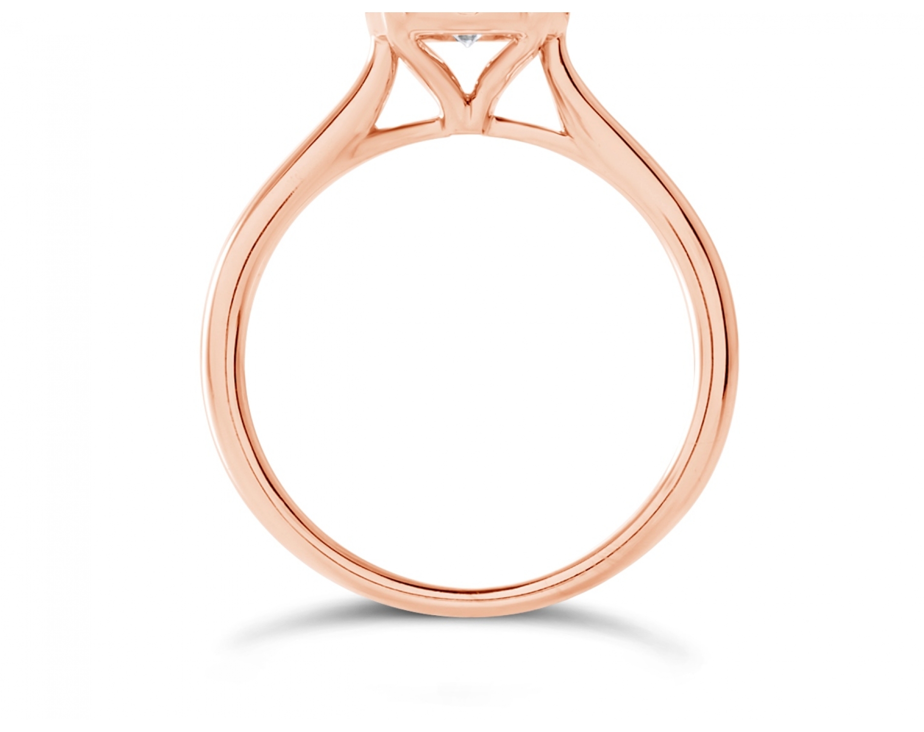 18k rose gold cathedral illusion set engagement ring