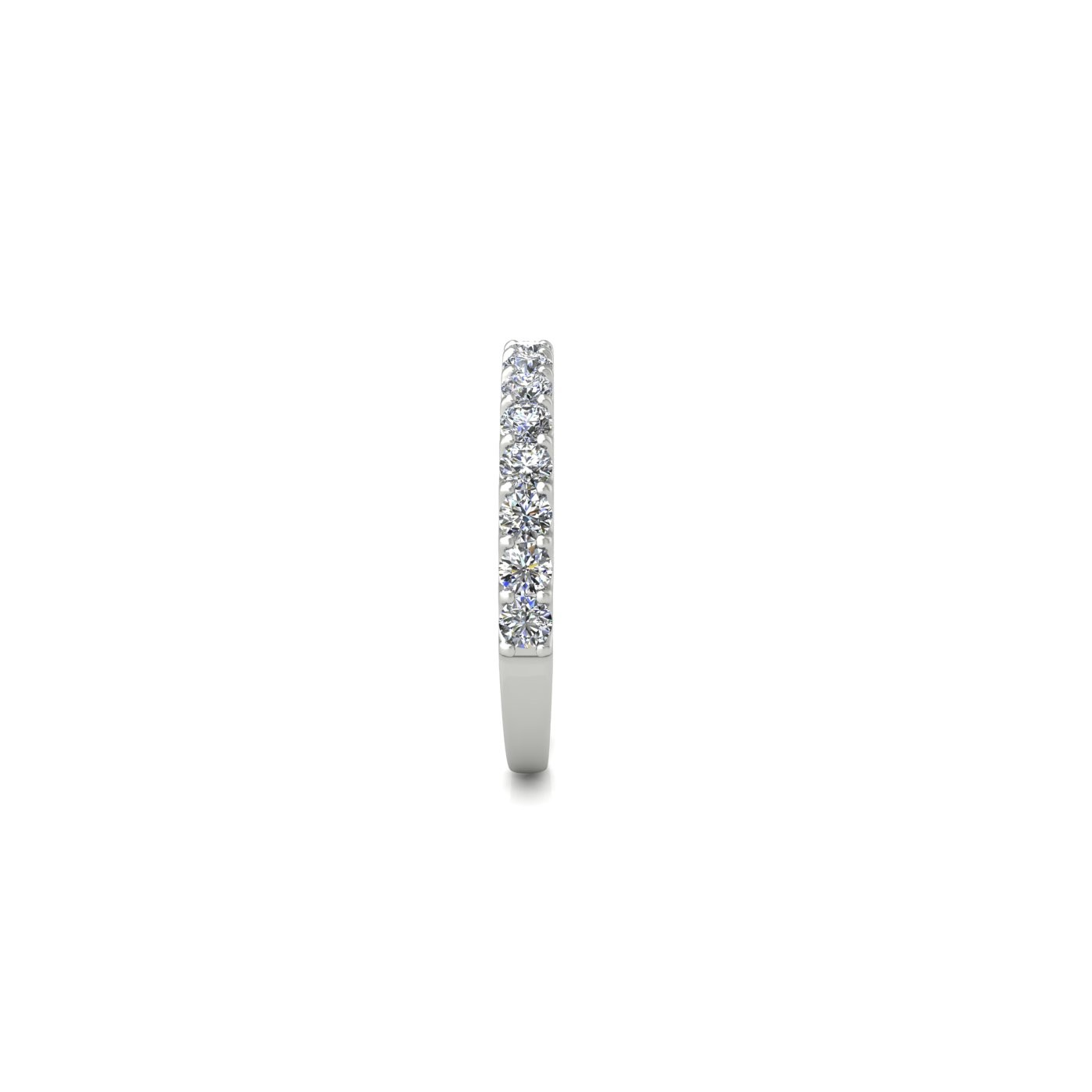 18k white gold  round shape diamond half eternity ring in u-prong setting