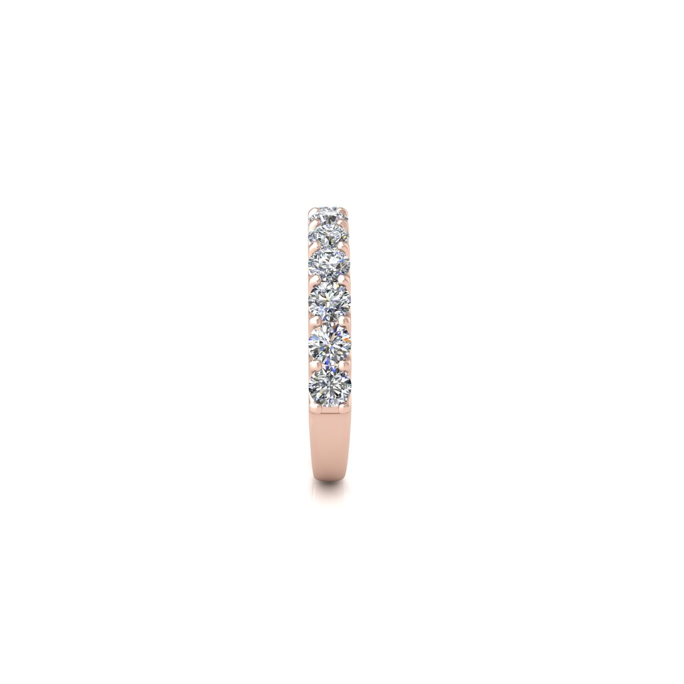 18k rose gold  round shape diamond half eternity ring in u-prong setting