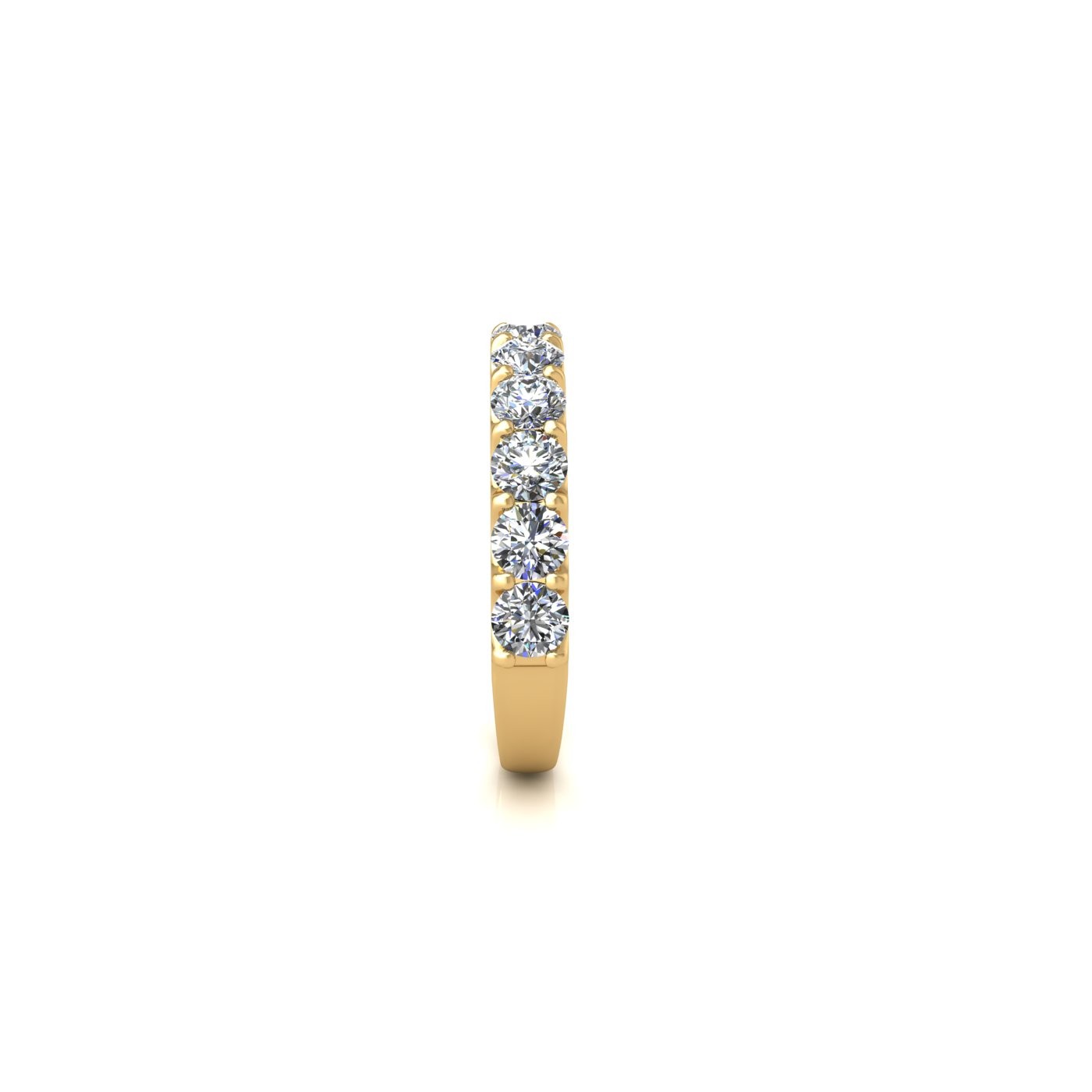18k yellow gold  round shape diamond half eternity ring in u-prong setting