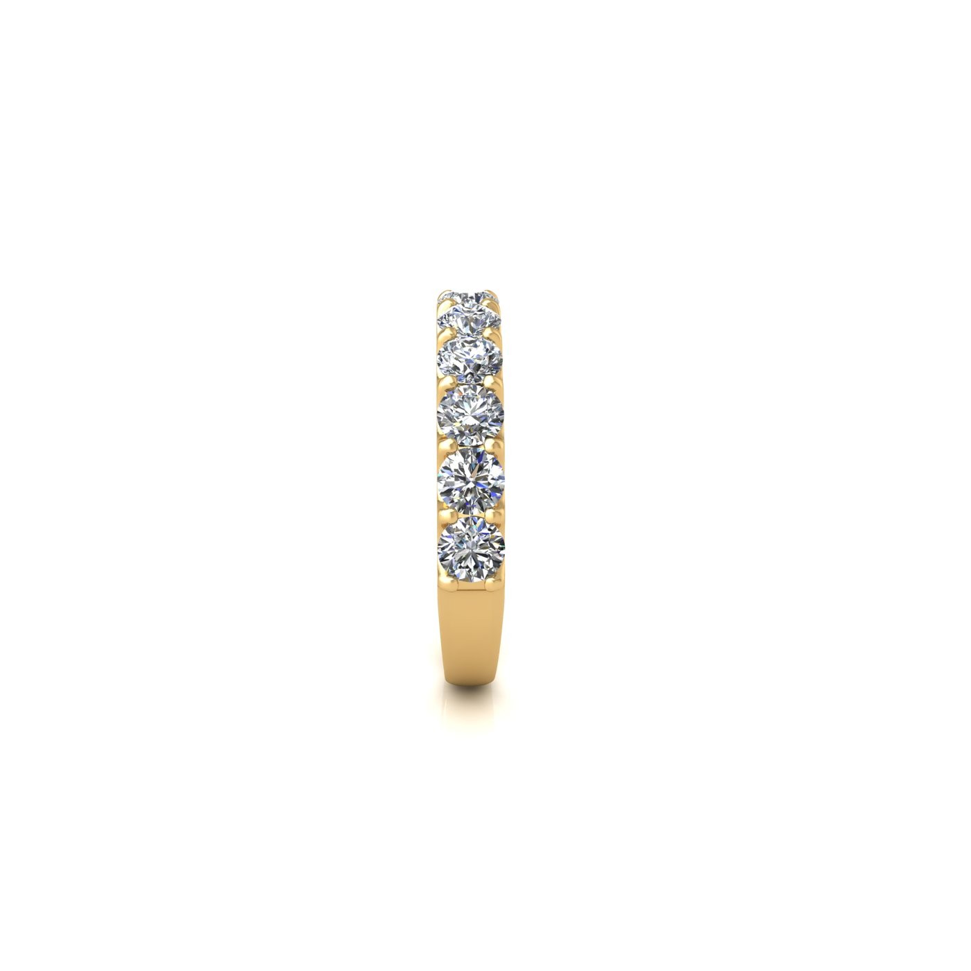18k yellow gold  round shape diamond half eternity ring in u-prong setting