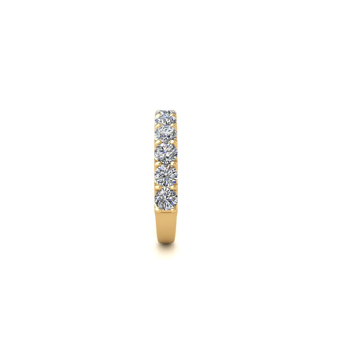 18k yellow gold  round shape diamond half eternity ring in u-prong setting