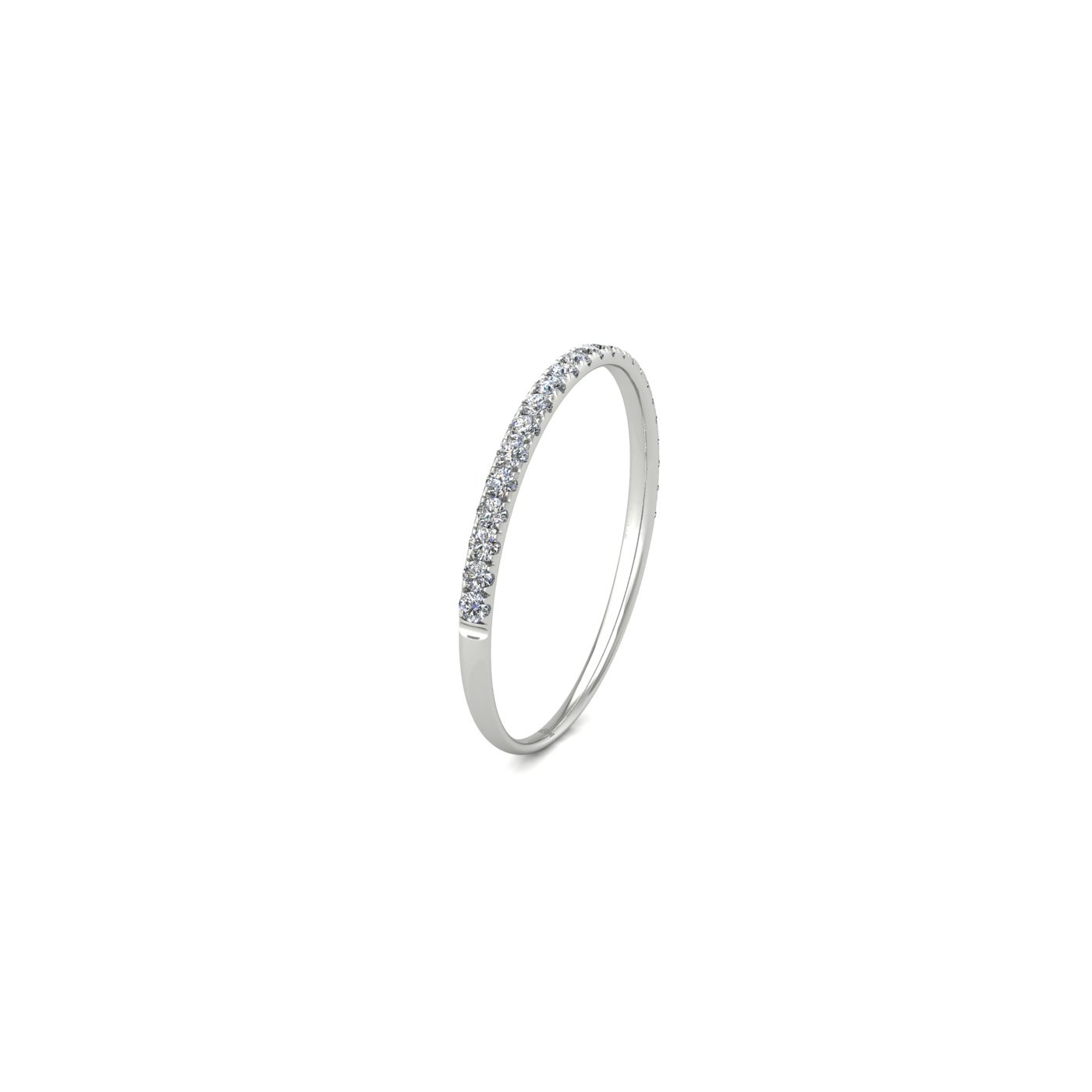 platinum  round shape diamond pavÉ set half eternity ring