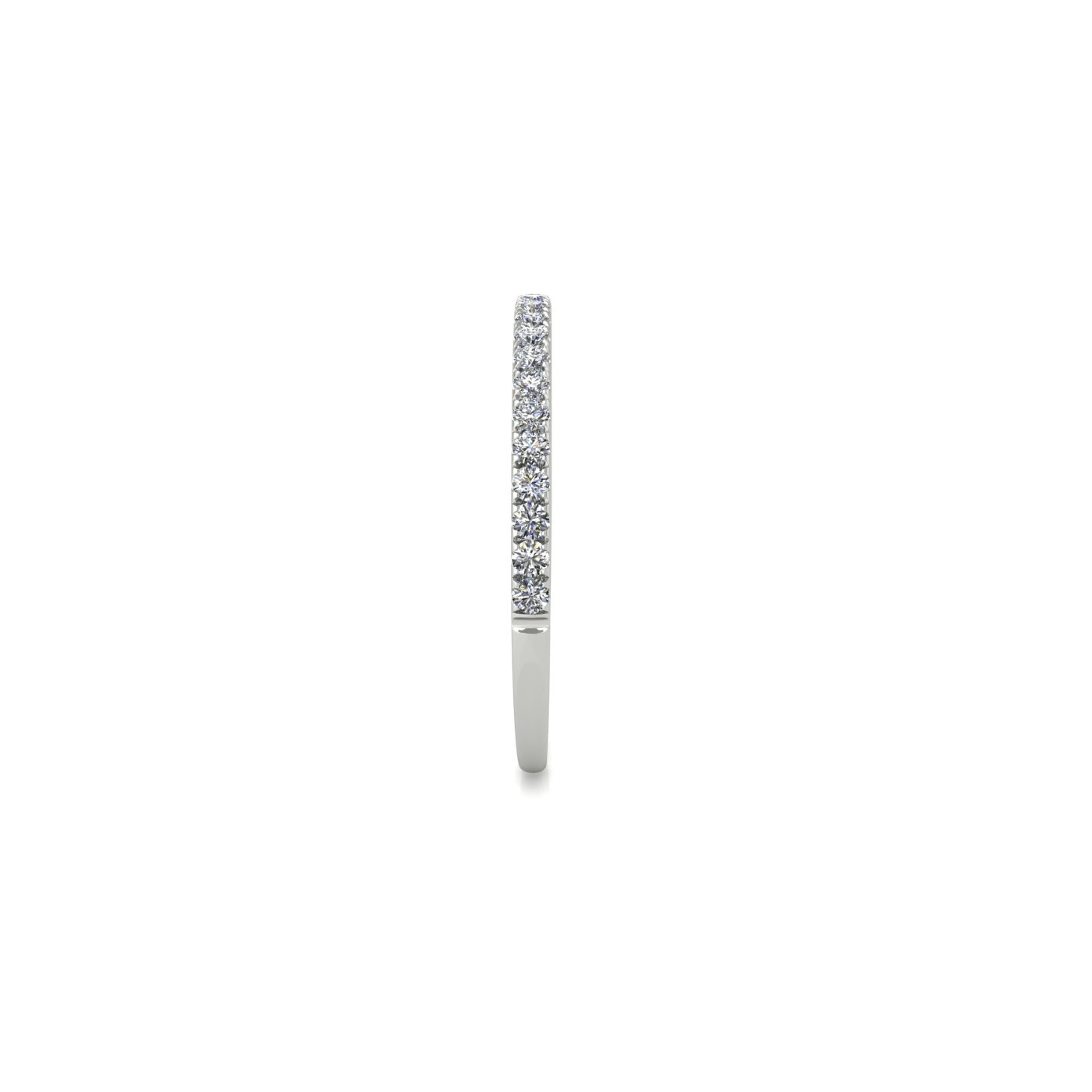 platinum  round shape diamond pavÉ set half eternity ring
