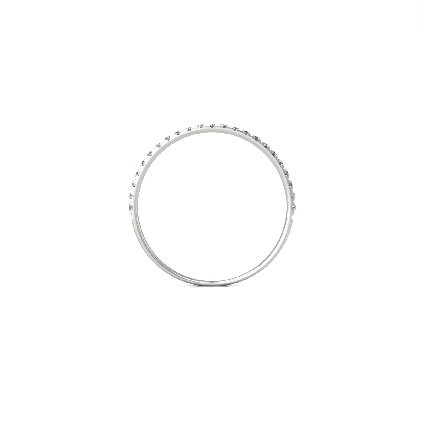 platinum  round shape diamond pavÉ set half eternity ring