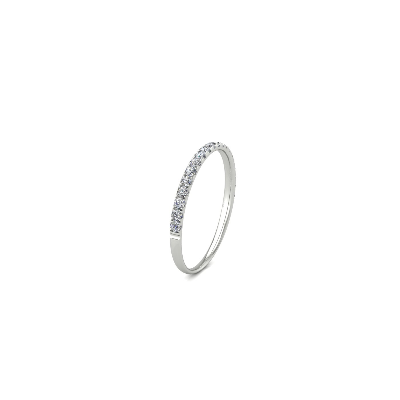 platinum  round shape diamond pavÉ set half eternity ring