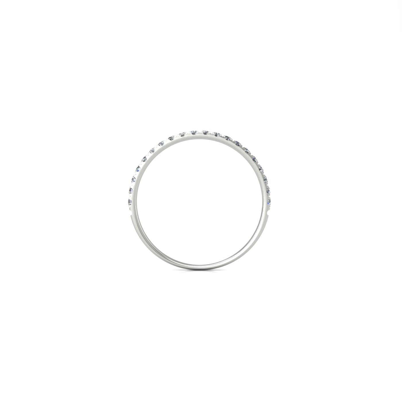 platinum  round shape diamond pavÉ set half eternity ring