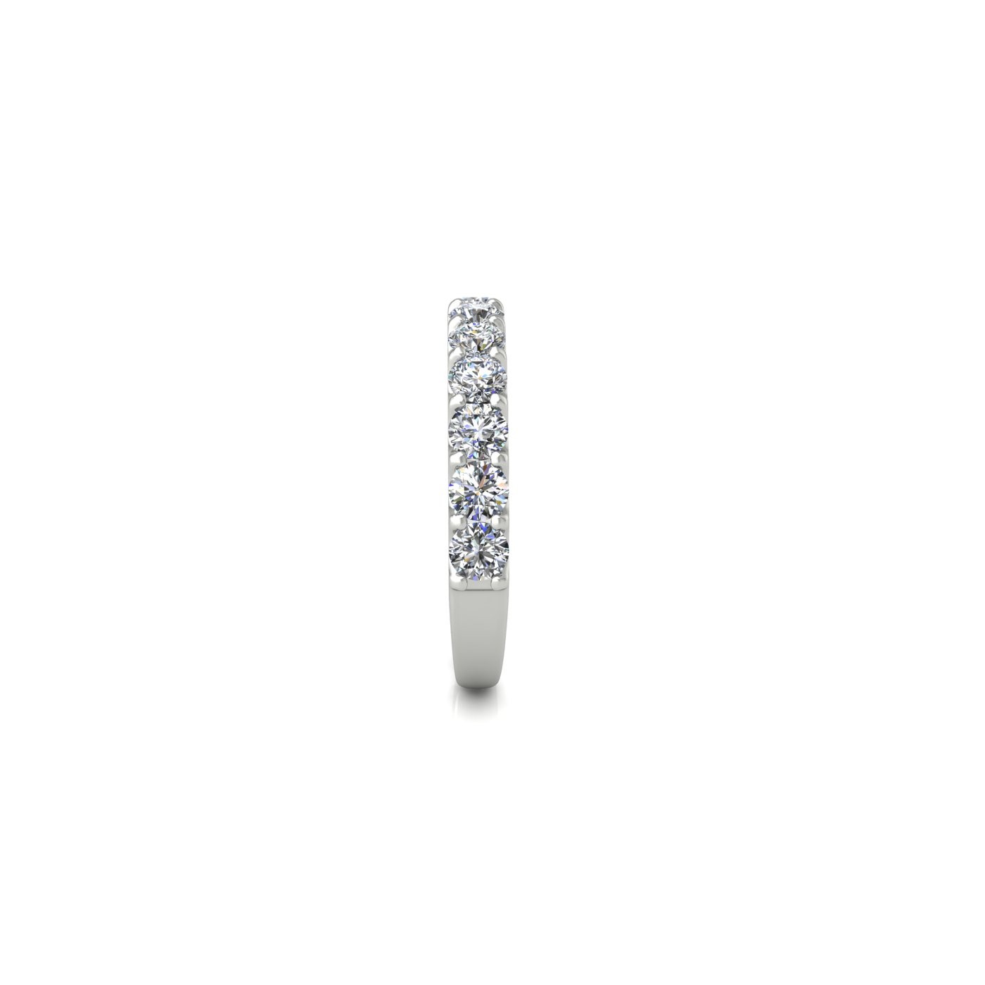 platinum  round shape diamond half eternity ring in u-prong setting