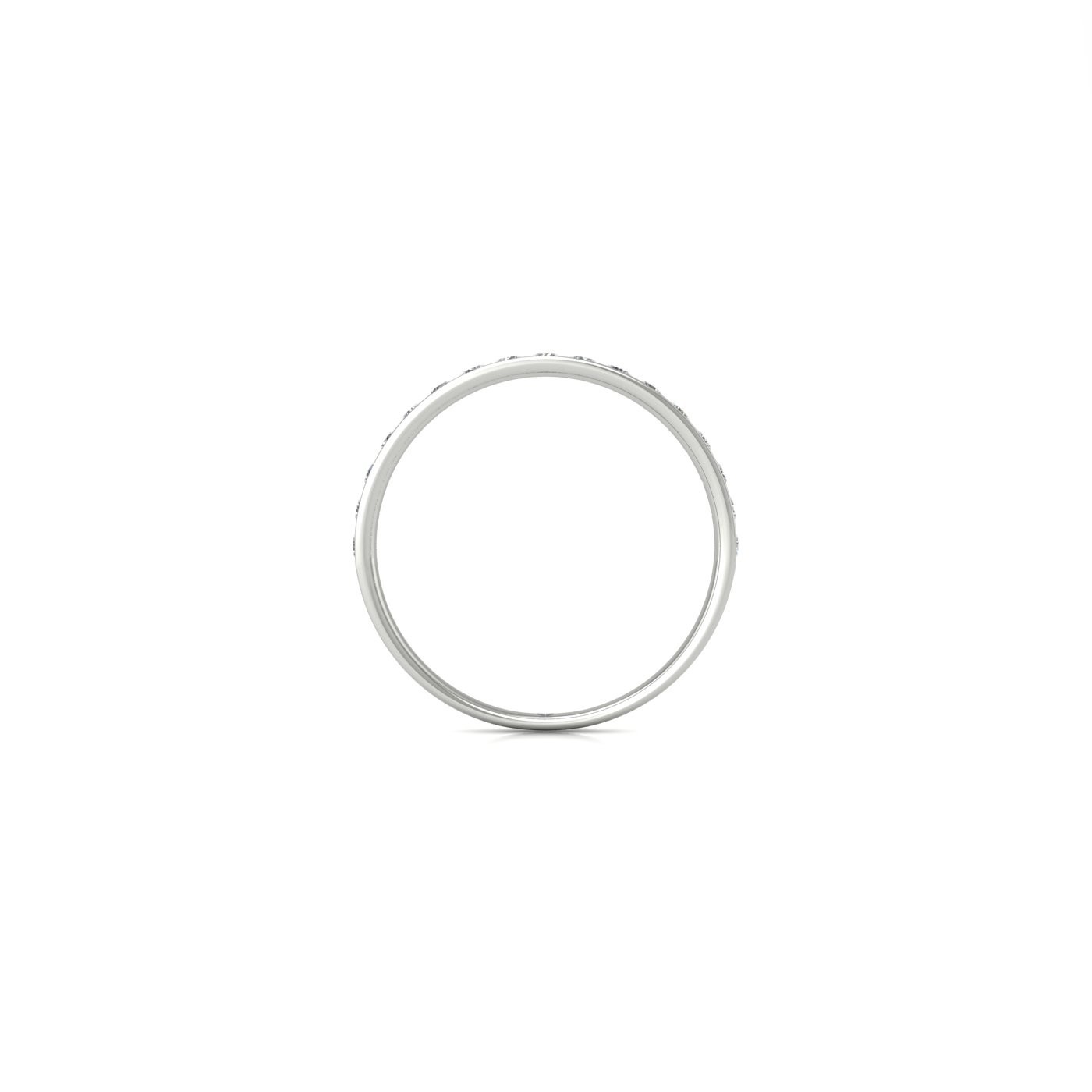 platinum  round shape diamond channel set half eternity ring