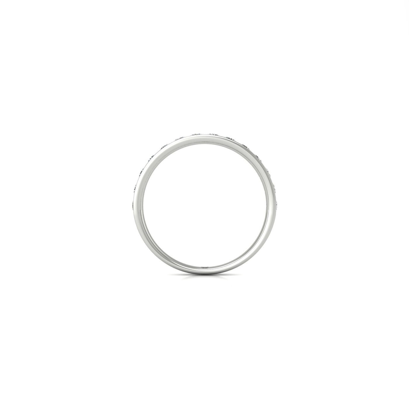platinum  round shape diamond channel set half eternity ring