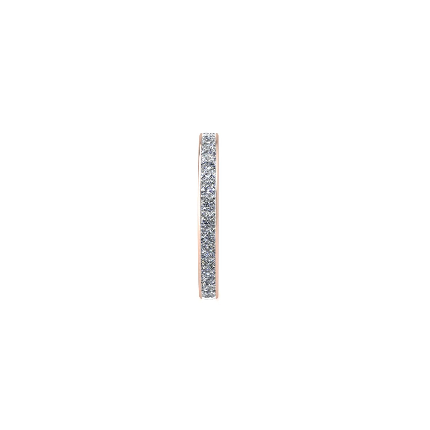 18k rose gold  princess shape diamond channel set full eternity ring
