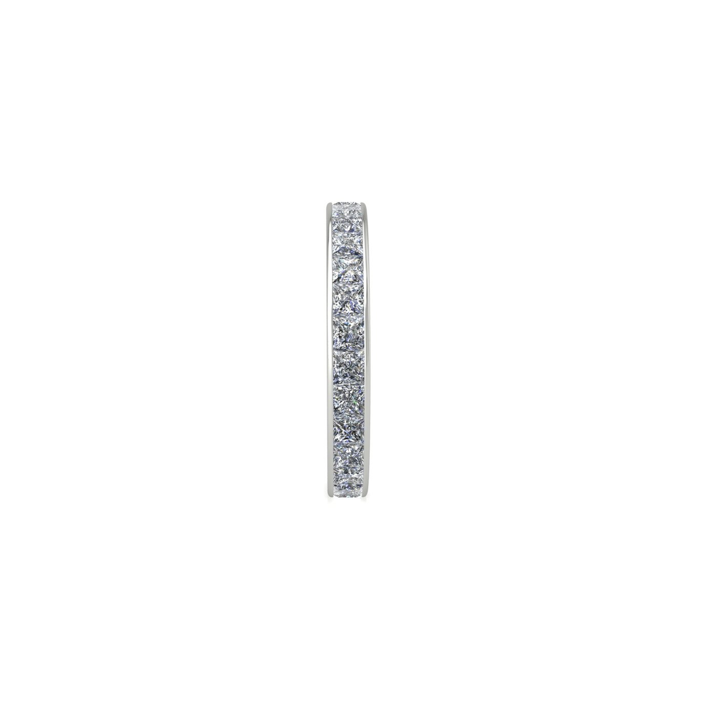 18k white gold  princess shape diamond channel set full eternity ring