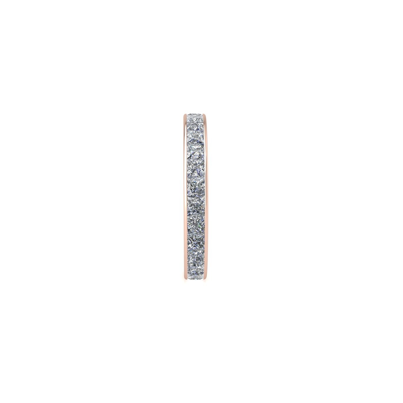 18k rose gold  princess shape diamond channel set full eternity ring