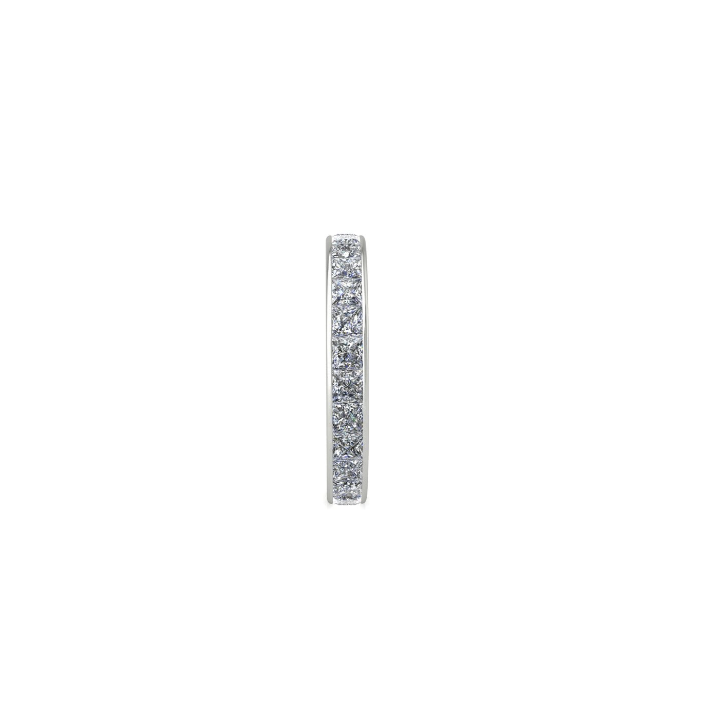 18k white gold  princess shape diamond channel set full eternity ring