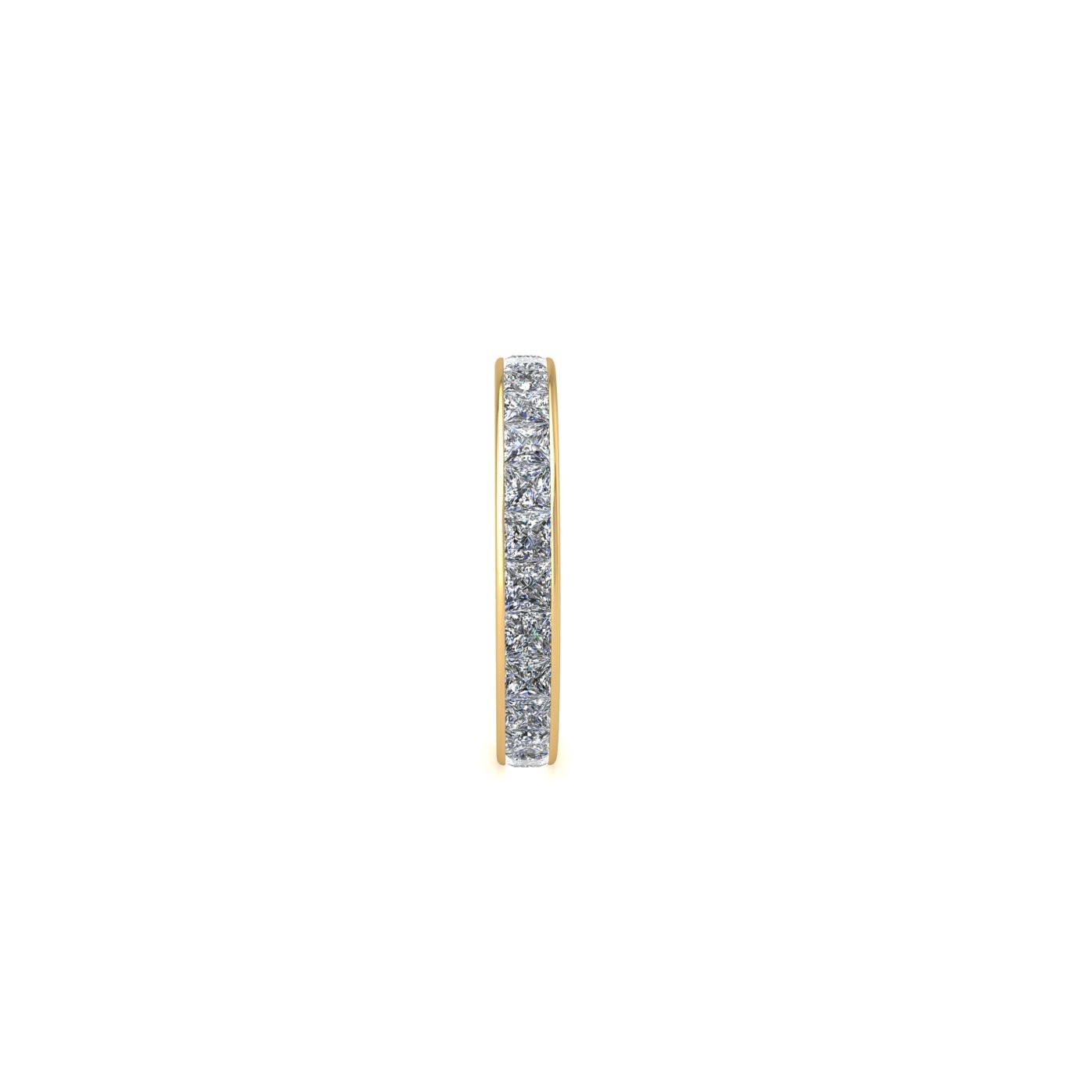 18k yellow gold  princess shape diamond channel set full eternity ring