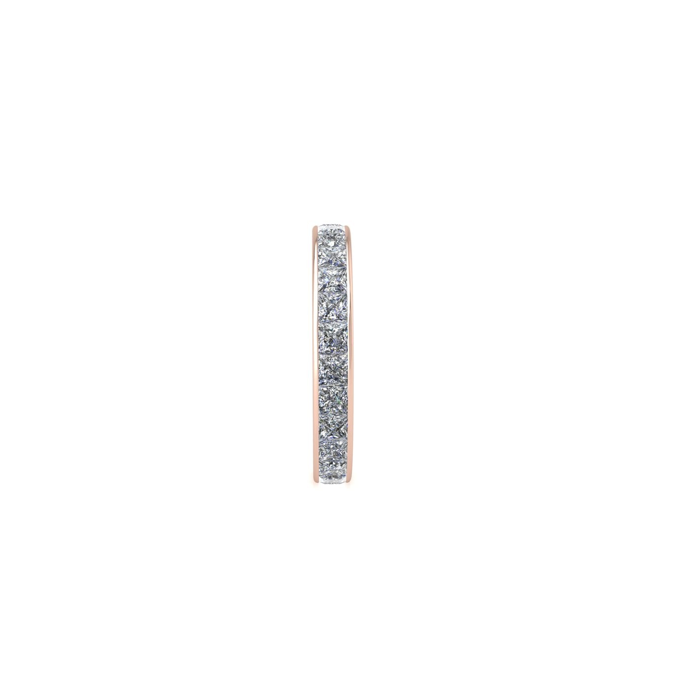 18k rose gold  princess shape diamond channel set full eternity ring