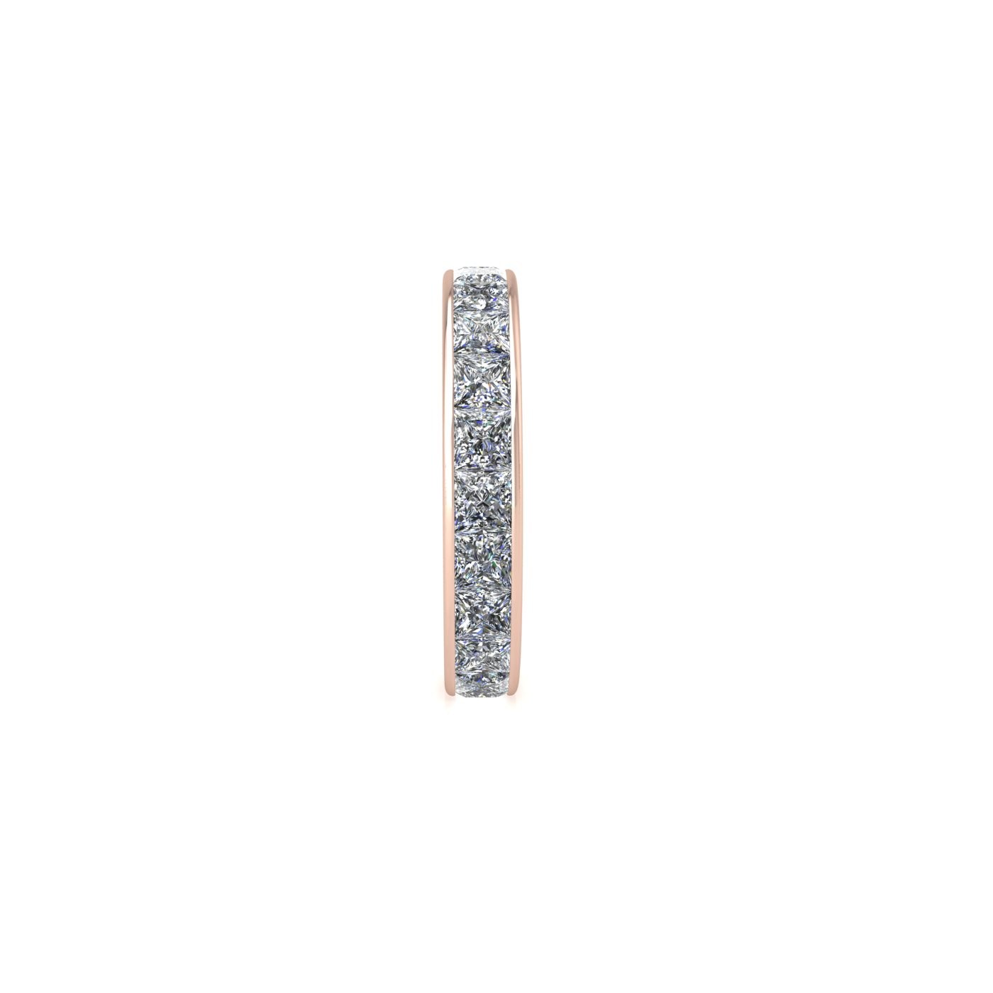18k rose gold  princess shape diamond channel set full eternity ring