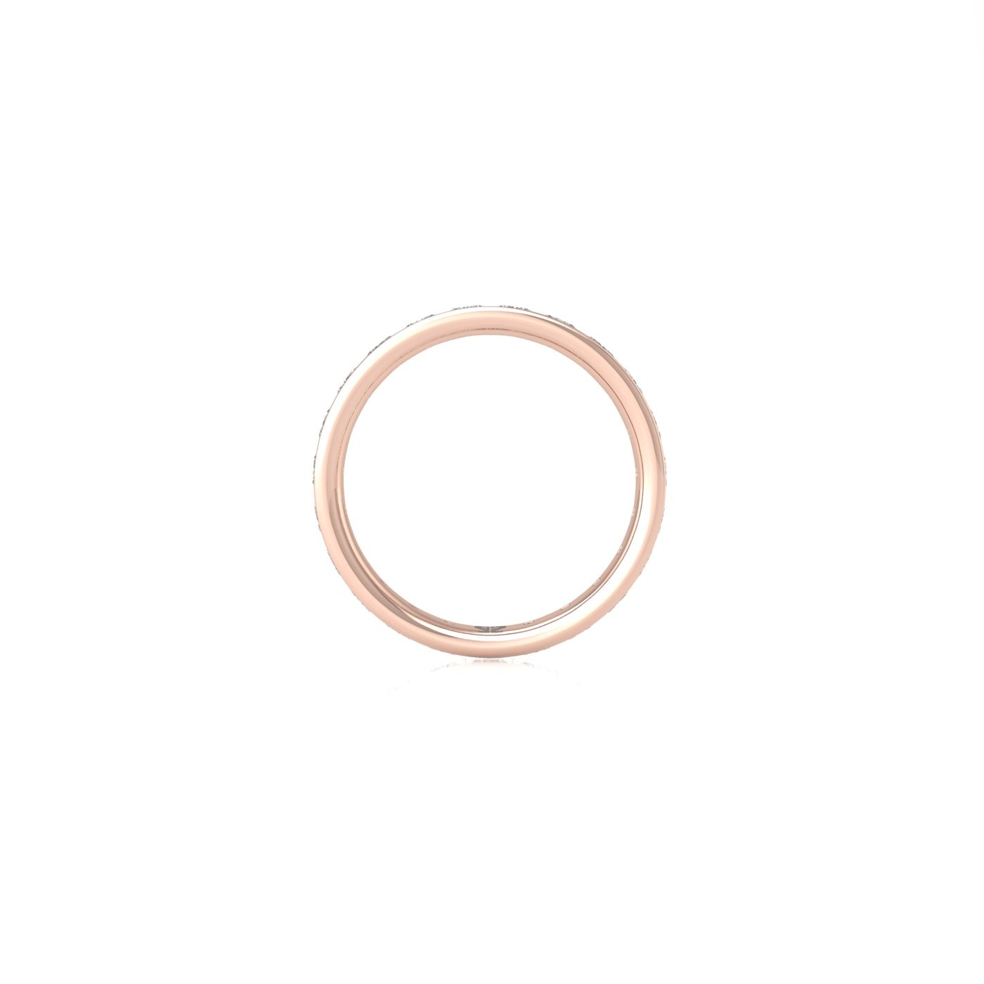 18k rose gold  princess shape diamond channel set full eternity ring