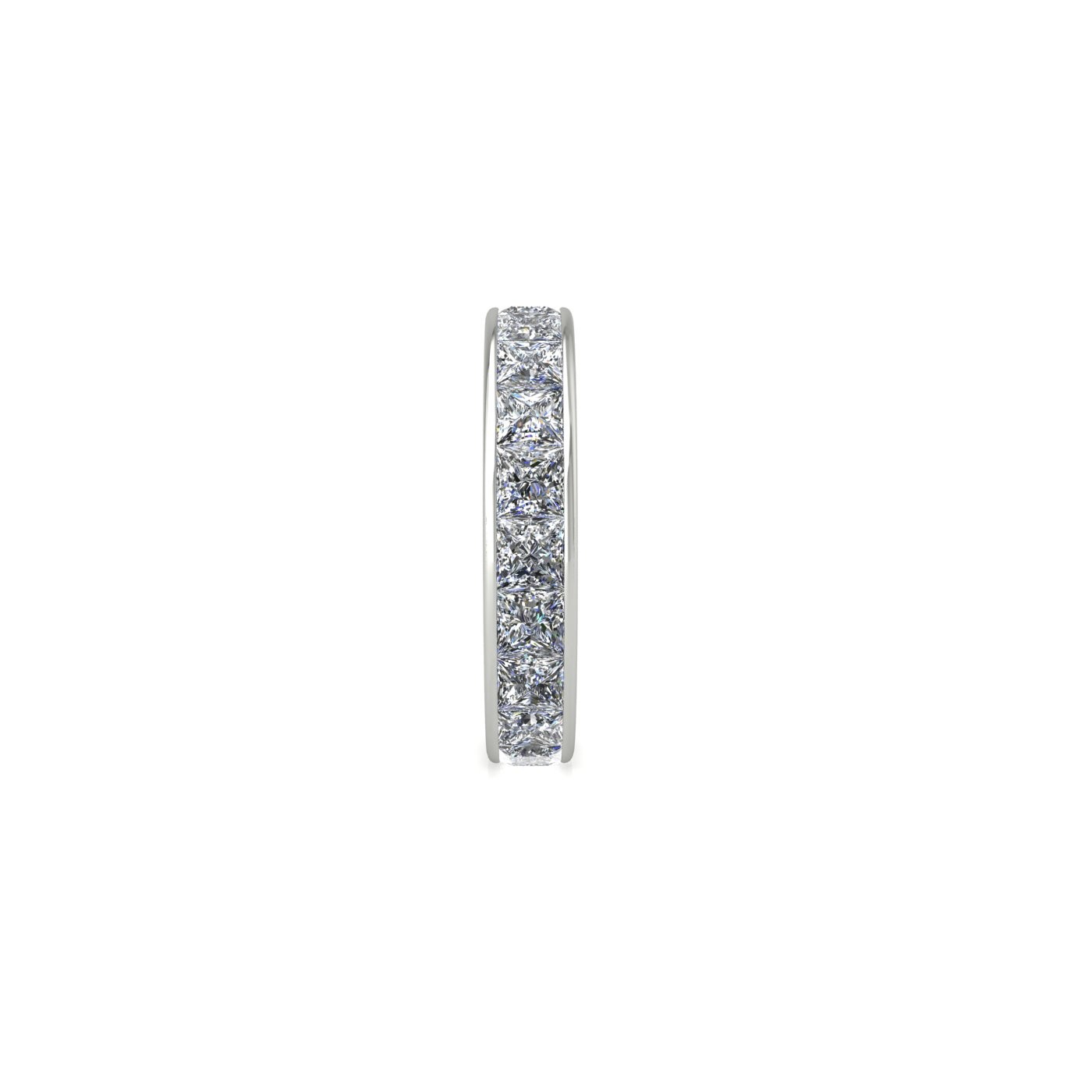 18k yellow gold  princess shape diamond channel set full eternity ring