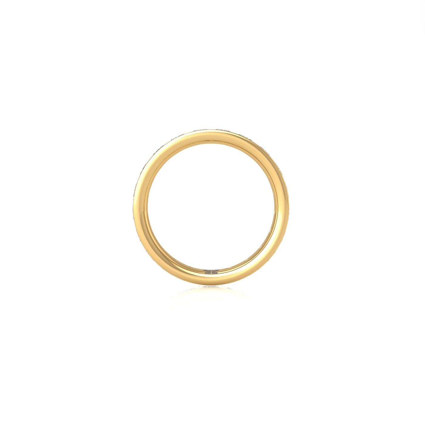 18k yellow gold  princess shape diamond channel set full eternity ring