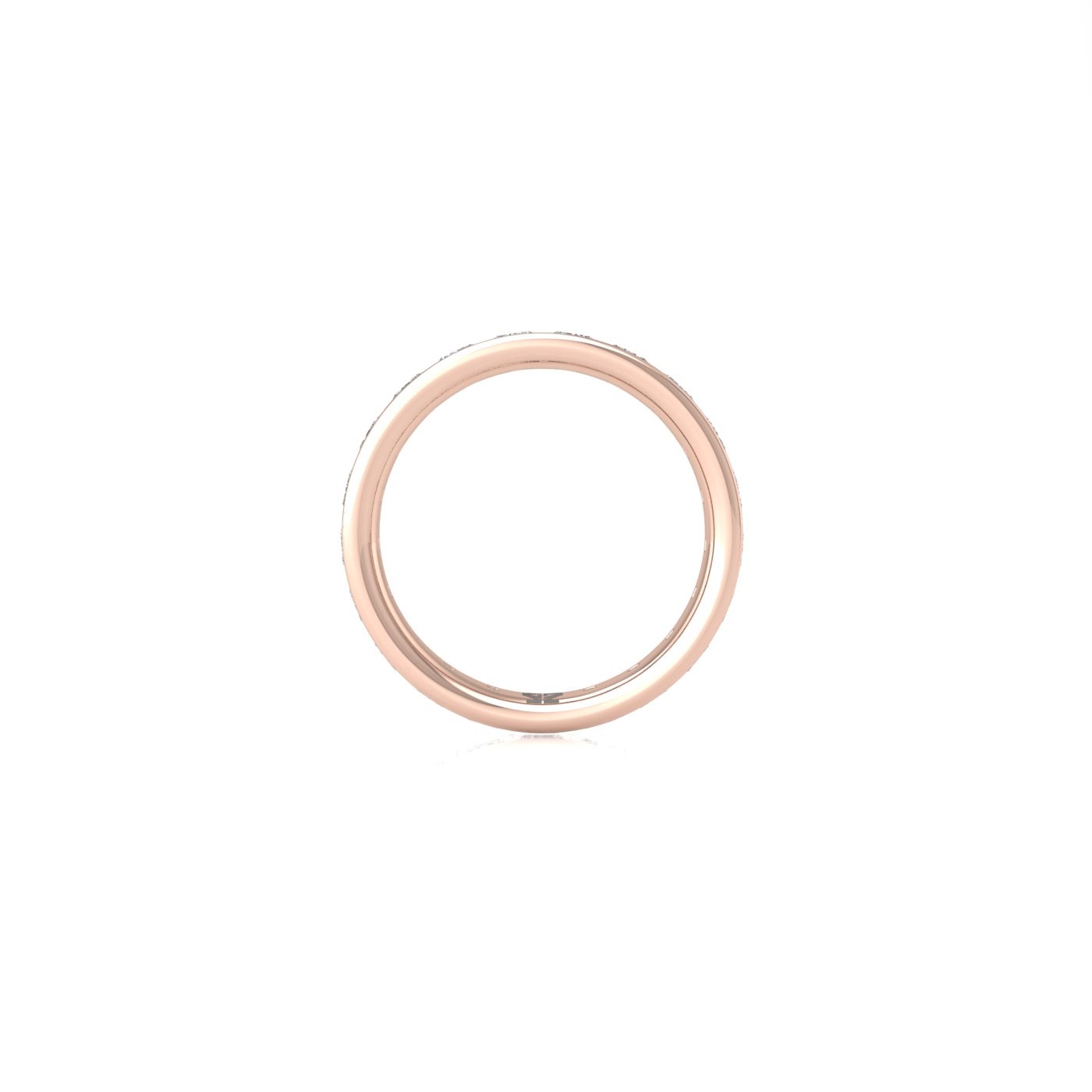 18k rose gold  princess shape diamond channel set full eternity ring