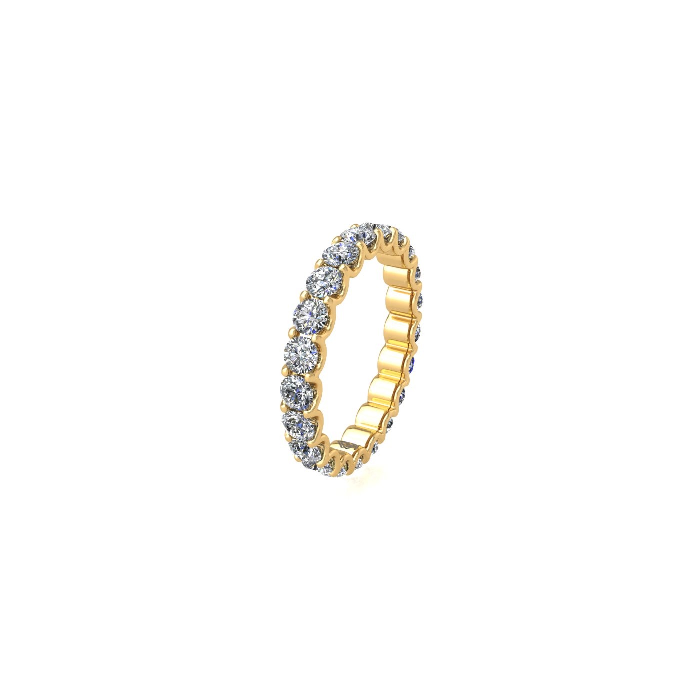 18k yellow gold  round shape diamond full eternity ring in u-prong setting
