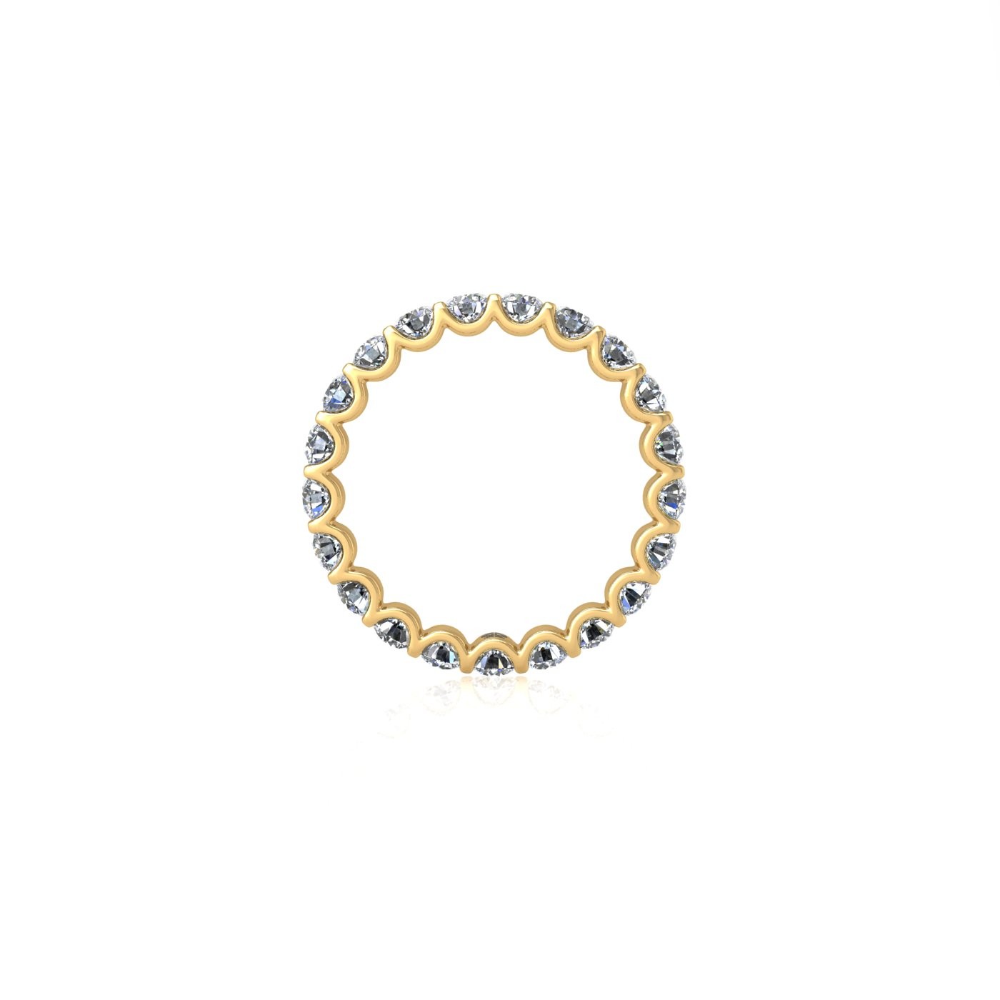 18k yellow gold  round shape diamond full eternity ring in u-prong setting