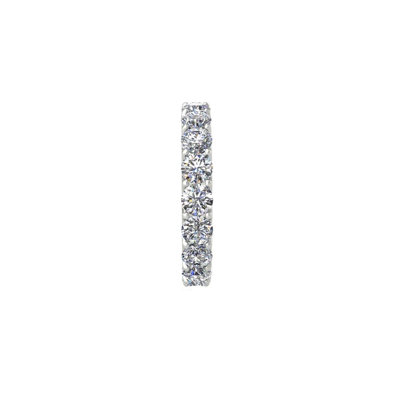 18k white gold  round shape diamond full eternity ring in u-prong setting