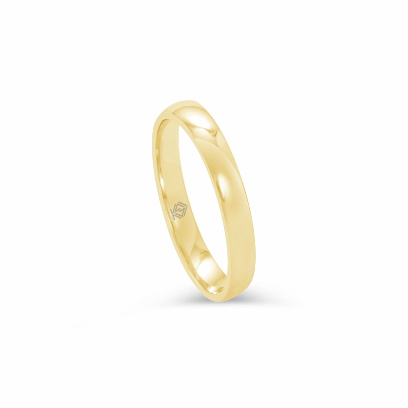 18k white gold  4mm shiny wedding band comfort fit Photos & images