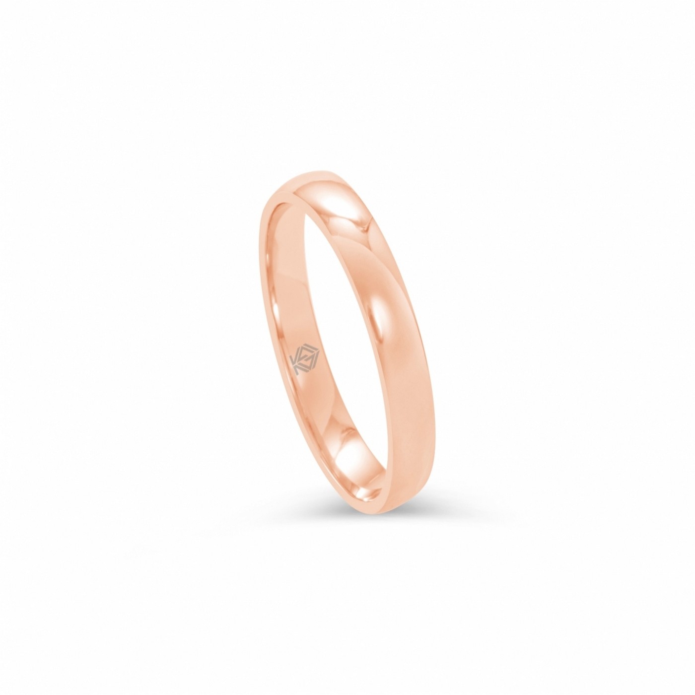 18k white gold  4mm shiny wedding band comfort fit Photos & images