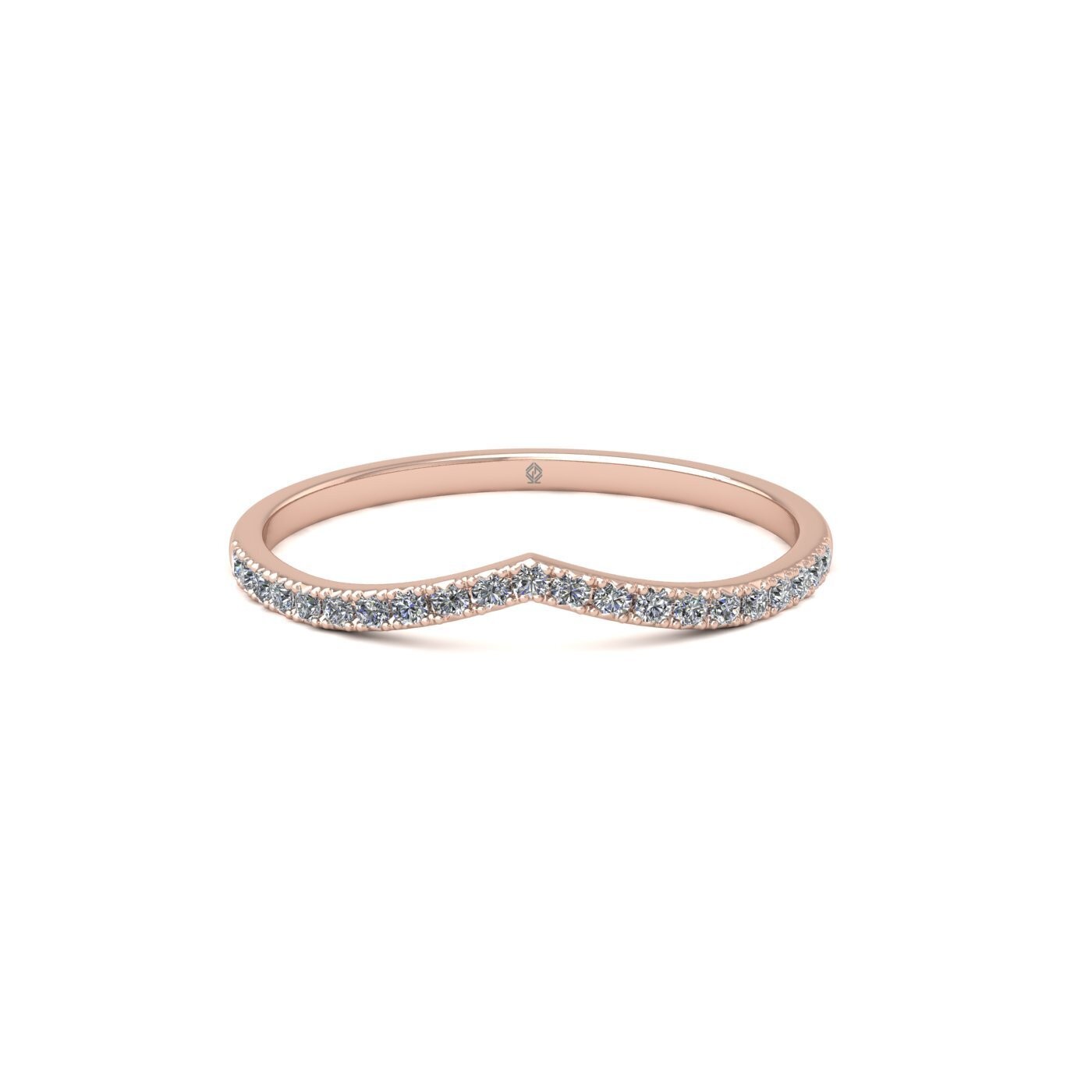 v shaped diamond half eternity 18k rose gold 0.14 ct diamonds