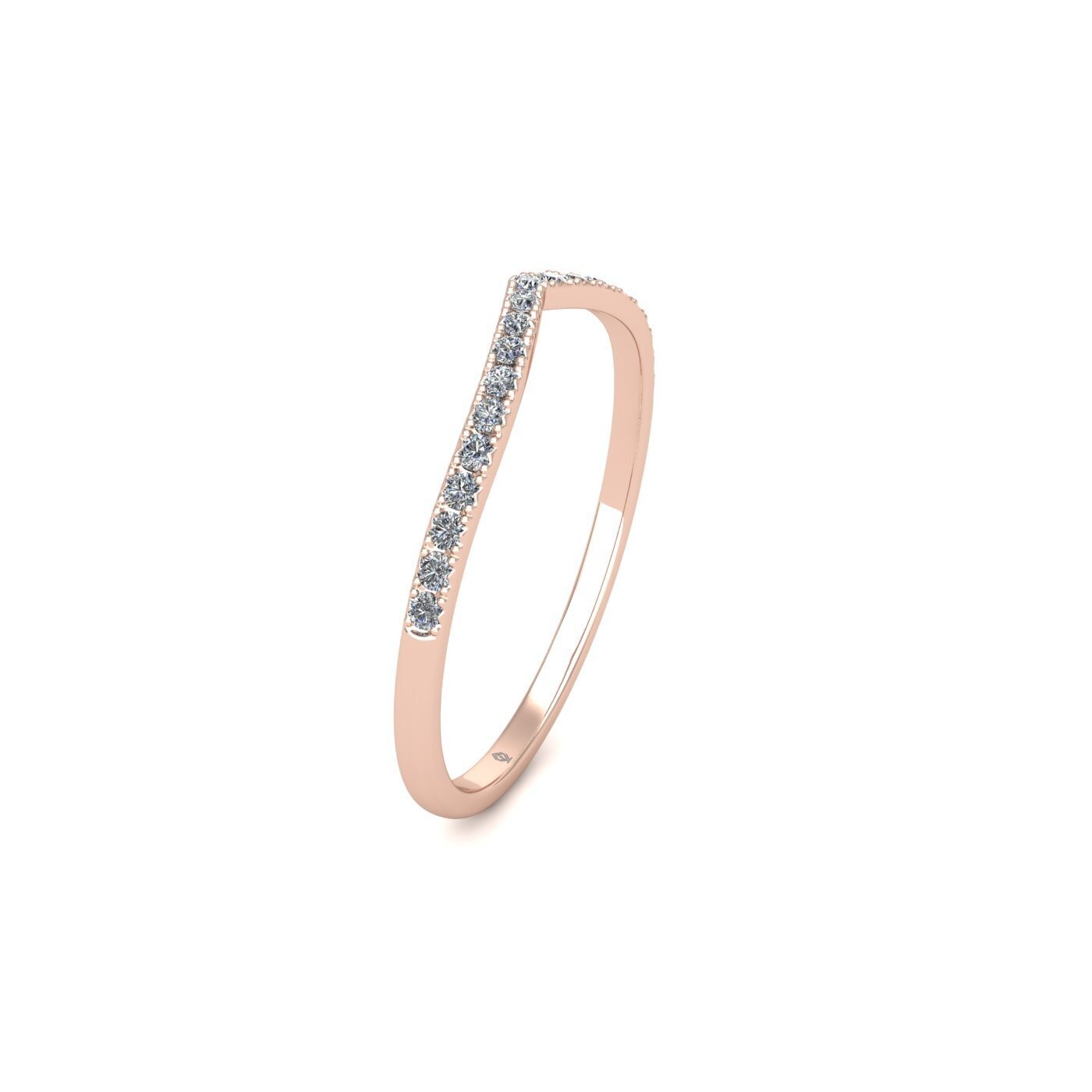 v shaped diamond half eternity 18k rose gold 0.14 ct diamonds