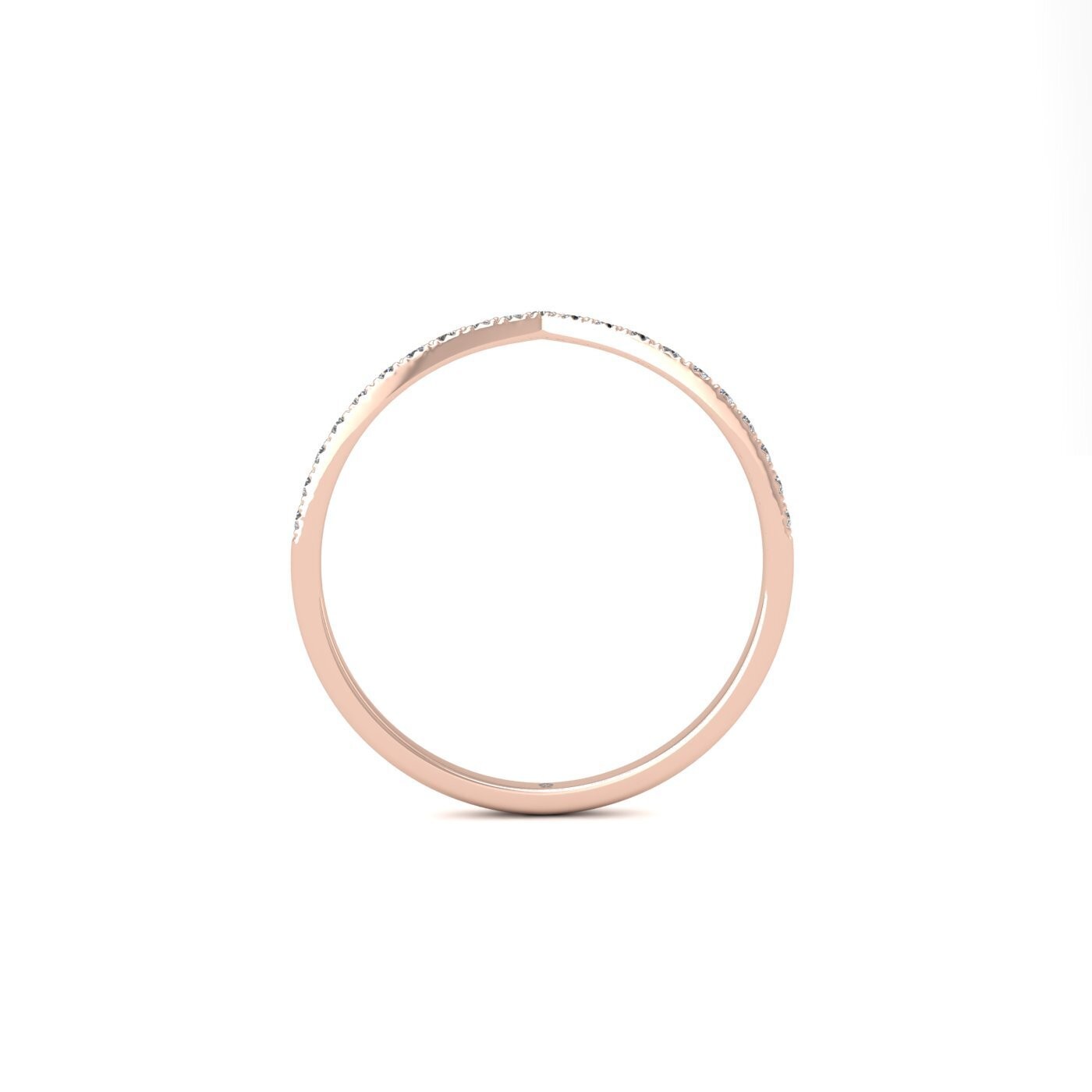 v shaped diamond half eternity 18k rose gold 0.14 ct diamonds