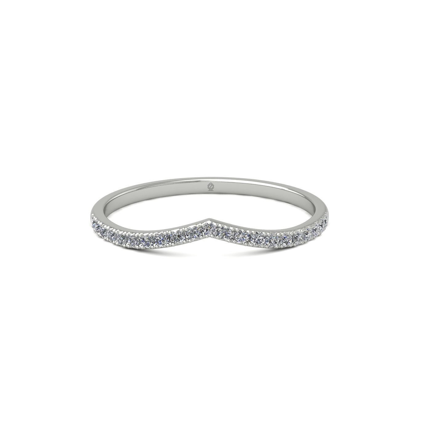 v shaped diamond half eternity 18k white gold 0.14 ct diamonds