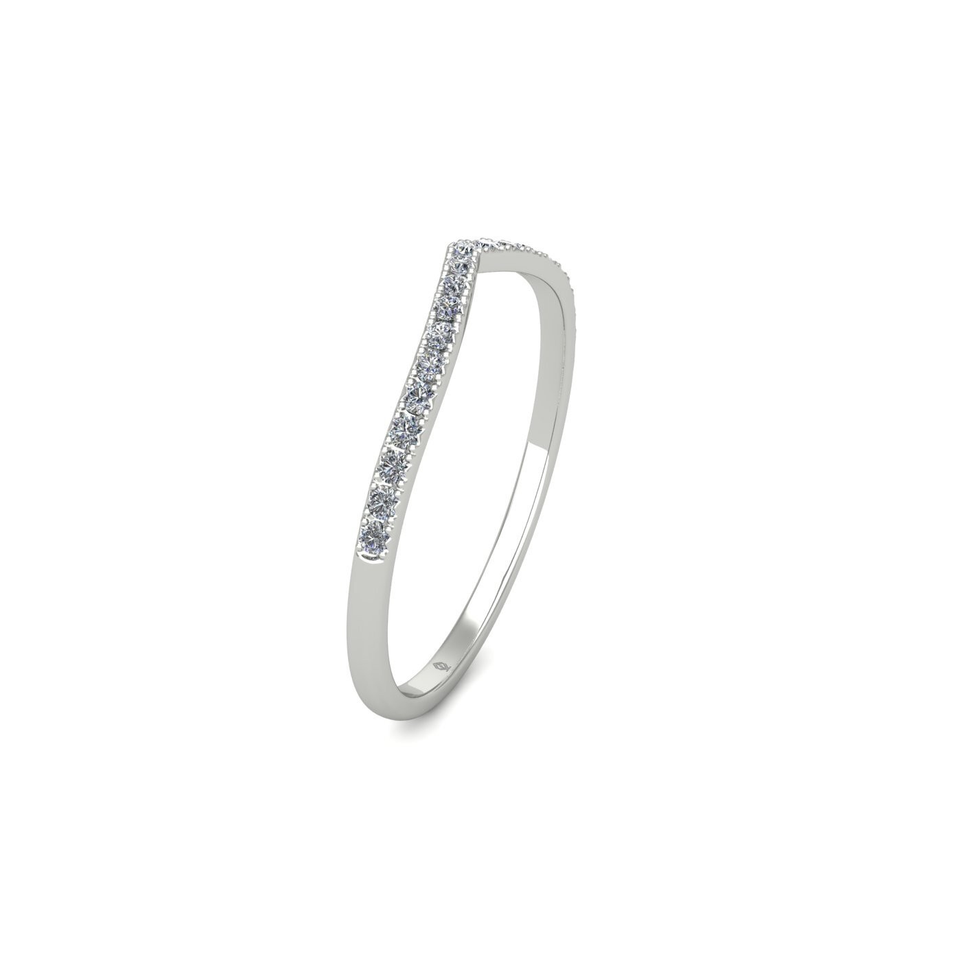 v shaped diamond half eternity 18k white gold 0.14 ct diamonds