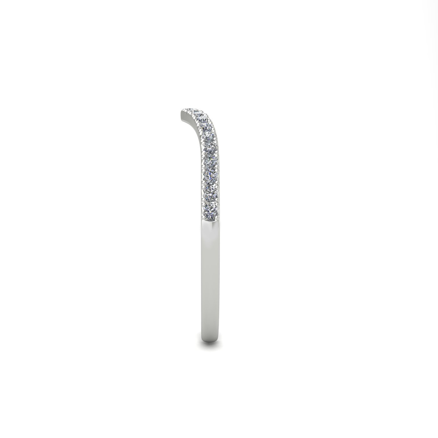 v shaped diamond half eternity 18k white gold 0.14 ct diamonds