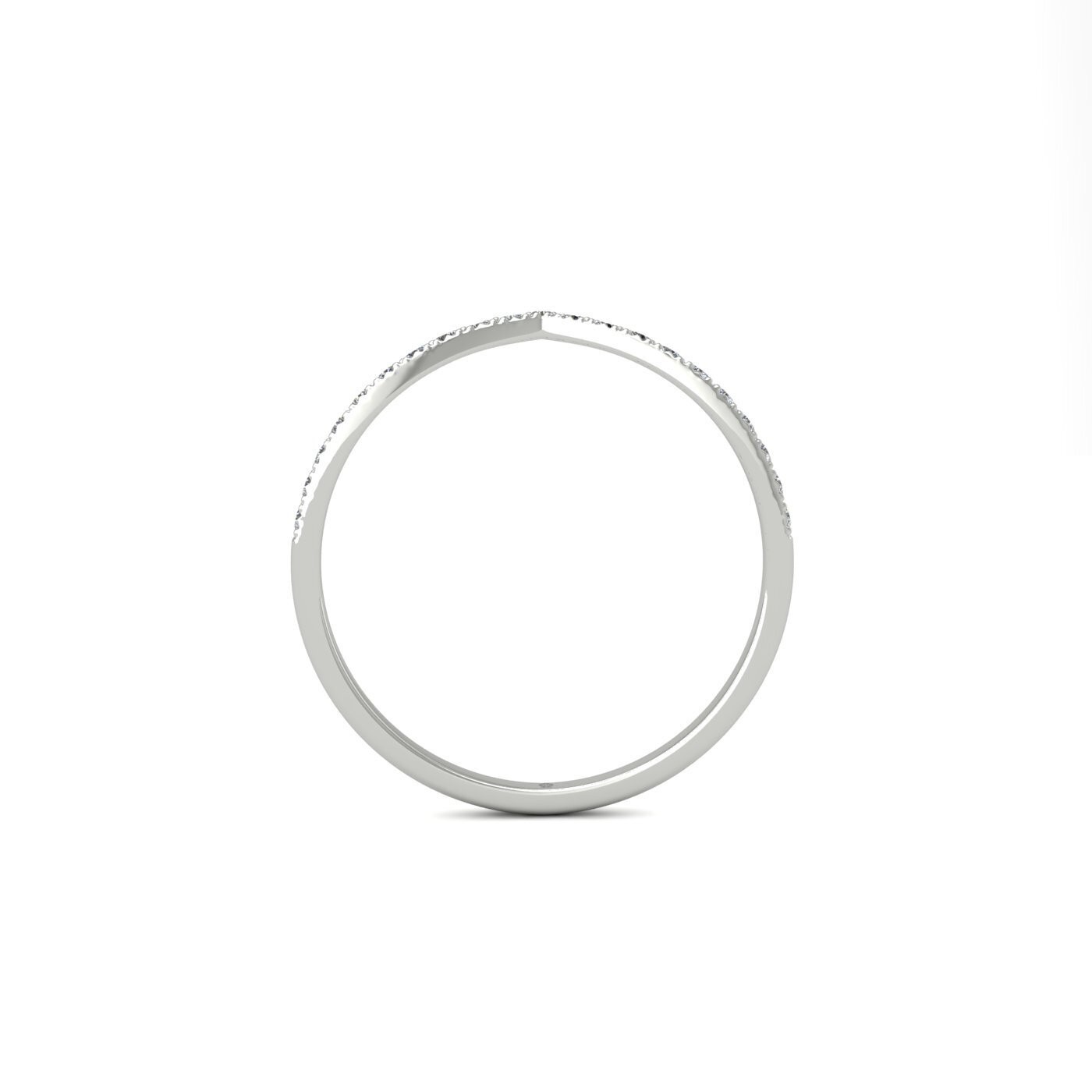 v shaped diamond half eternity 18k white gold 0.14 ct diamonds