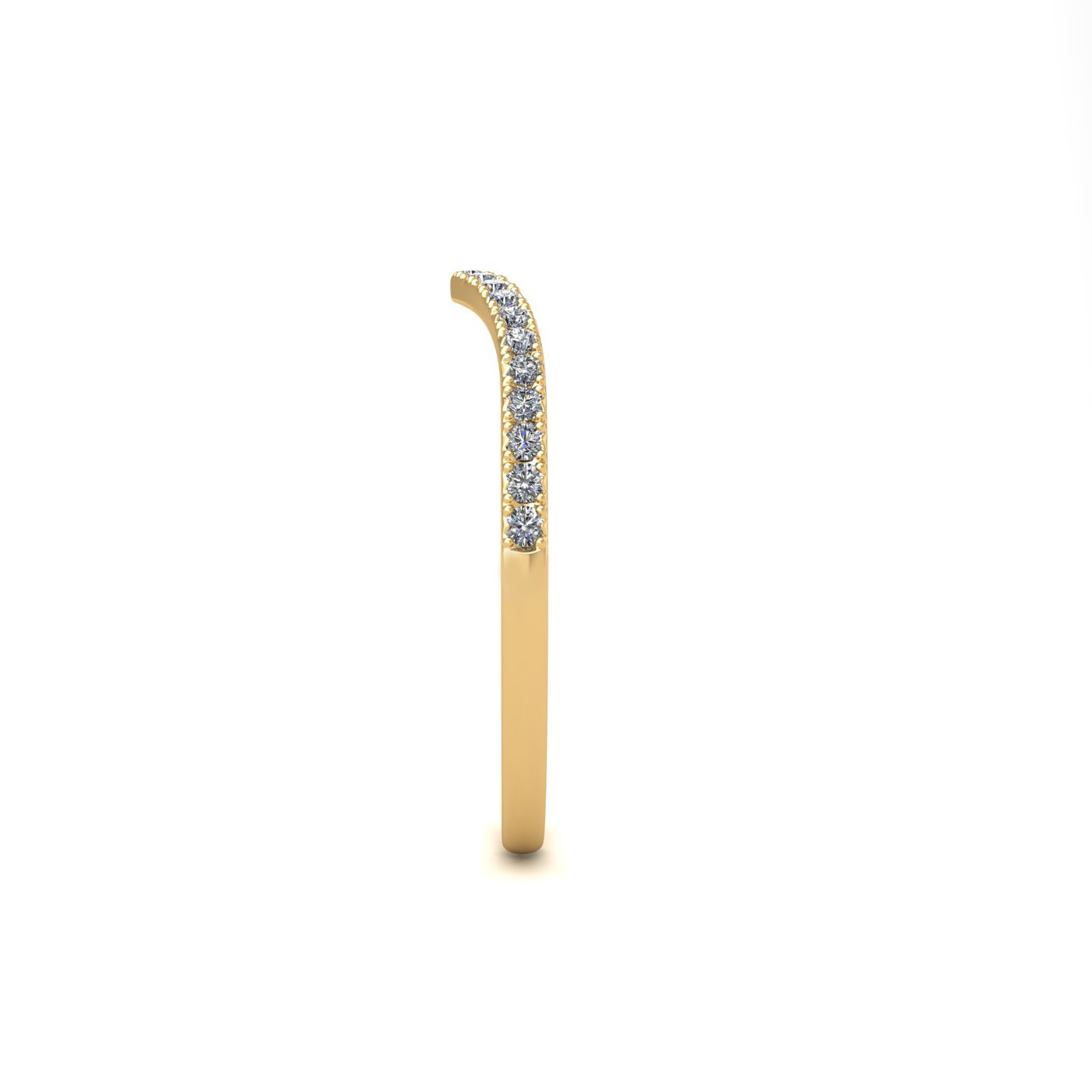 v shaped diamond half eternity 18k yellow gold 0.14 ct diamonds