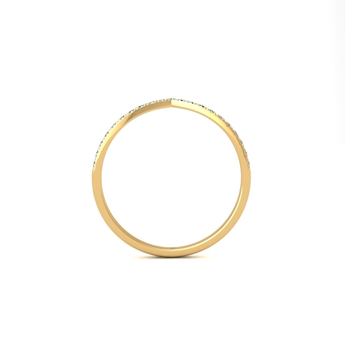 v shaped diamond half eternity 18k yellow gold 0.14 ct diamonds