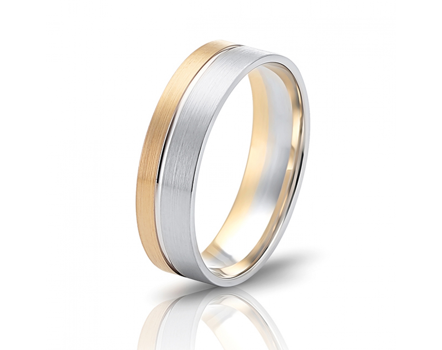 dual-tone 6mm two-toned* matte wedding band